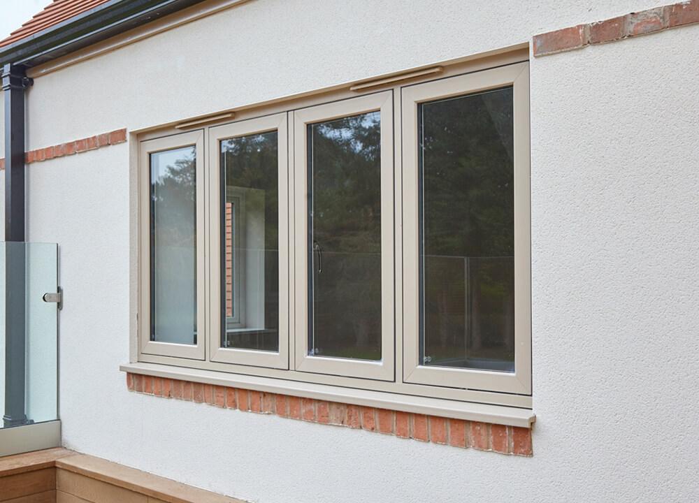 Cream coloured flush sash windows