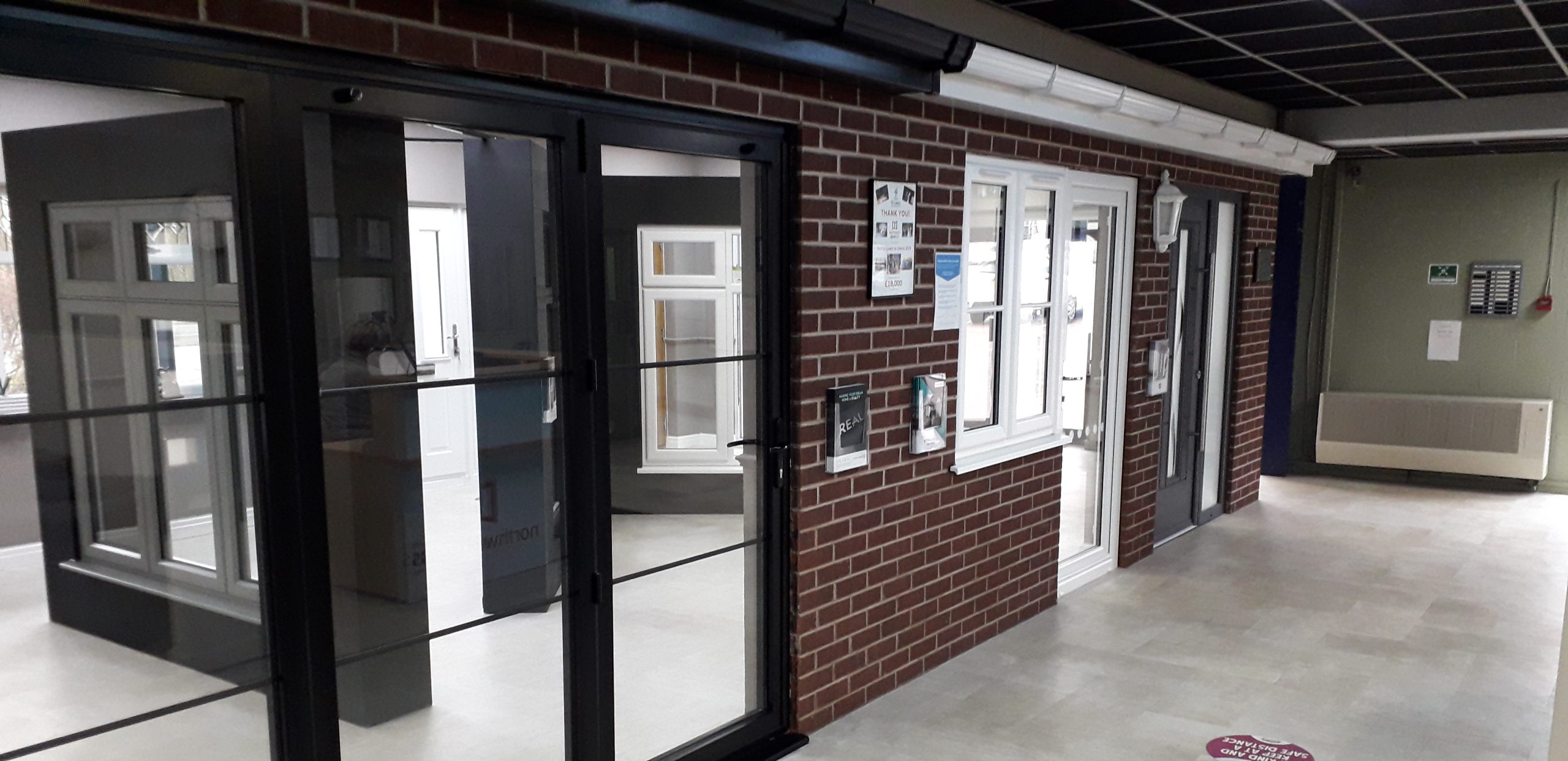 Showroom showing a selection of doors